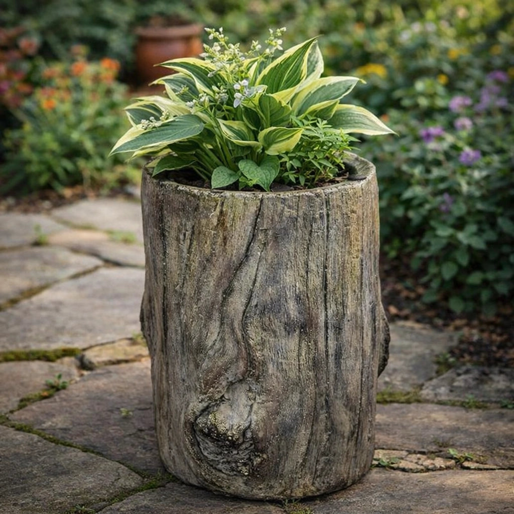 Distressed  Cement Log Display Riser