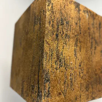 DISTRESSED WOOD TABLE LAMP WITH METAL SHADE