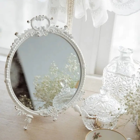 ROUND PEWTER MIRROR