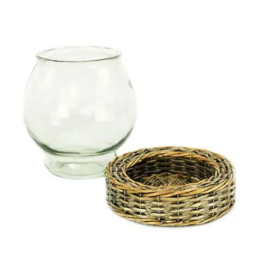 Glass and Wicker Terrarium