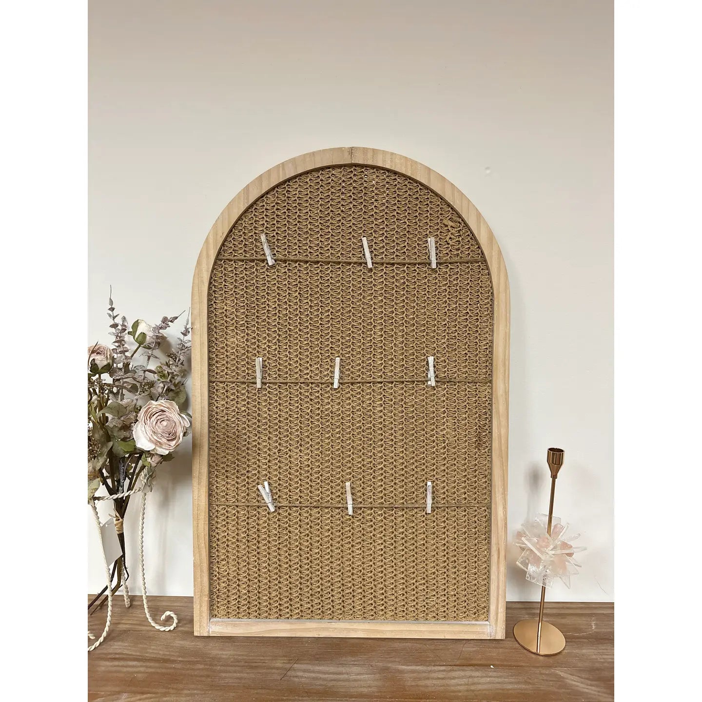 Arched Rattan Photo Display Board
