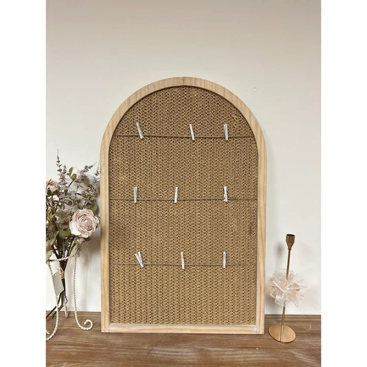 Arched Rattan Photo Display Board