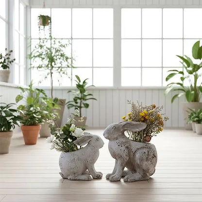 RESIN RABBIT PLANTER